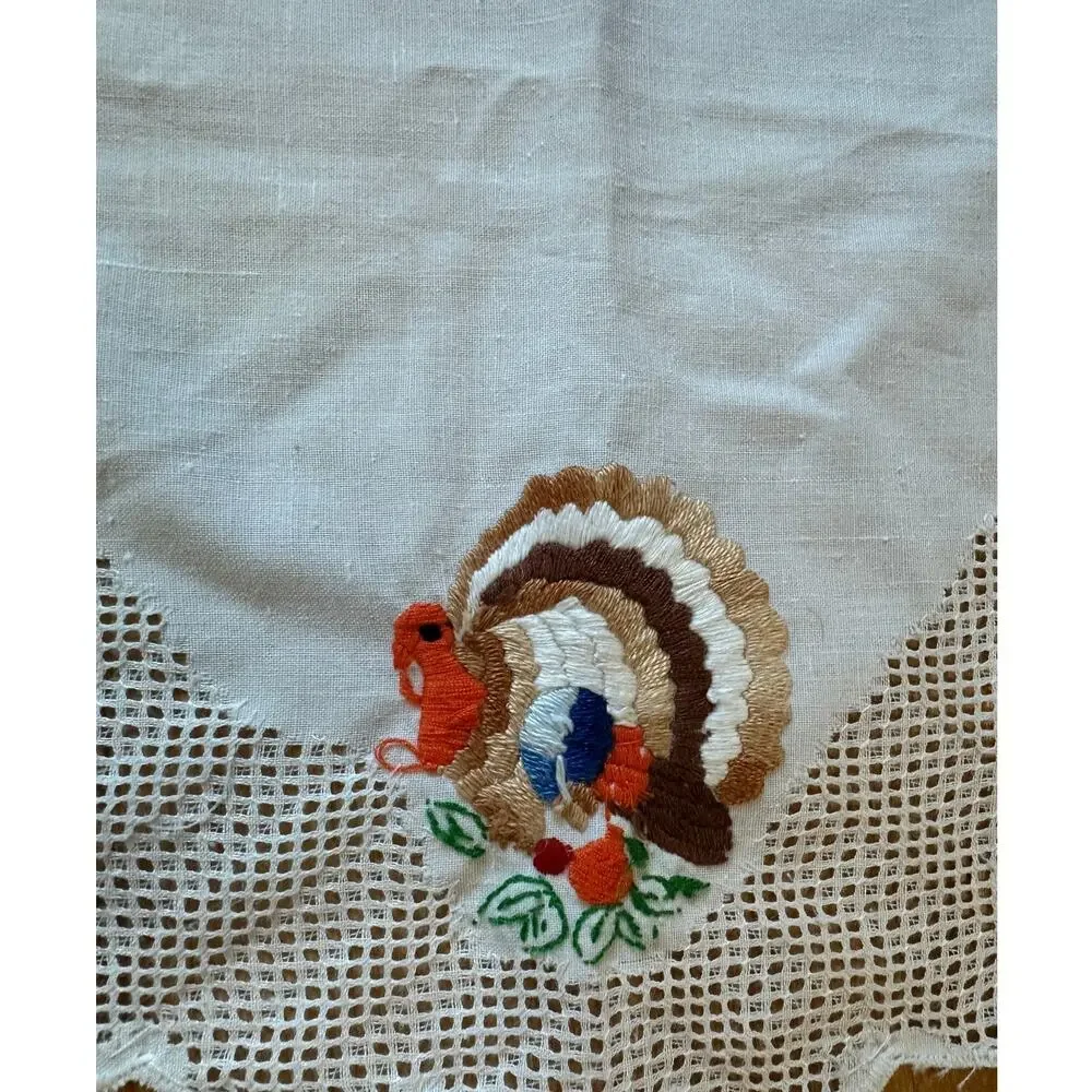 Turkey Embroidered Oblong Lace Dresser Scarf Table Scarf 16